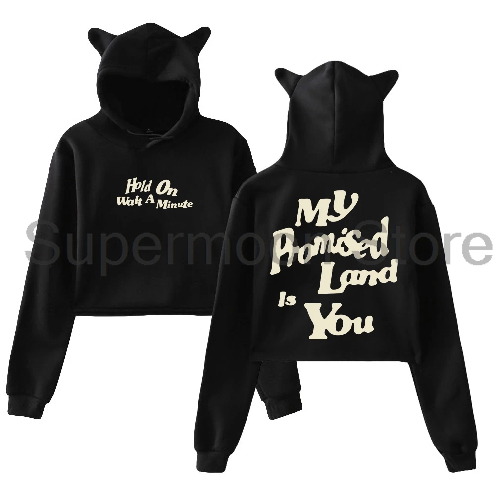 Josiah Queen Promised Land Hoodie 2025 Tour Female Cat Ears Hooded Sweatshirts Long Sleeve Crop Top Women's Clothes