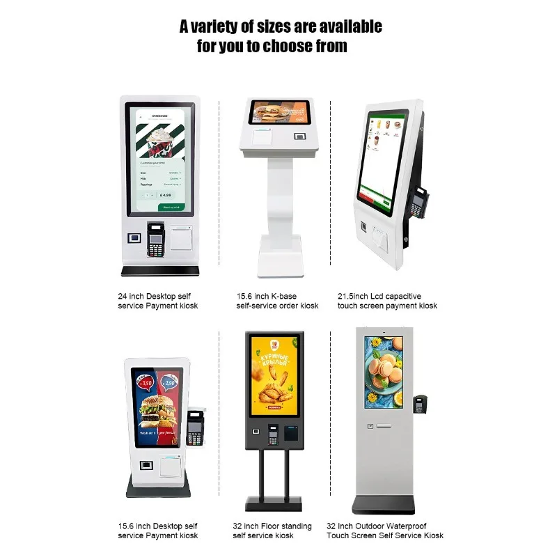 Self-Service Ordering & Payment Terminal Kiosk Machine 21.5 24 32 Inch Multi-Function Restaurant SDK