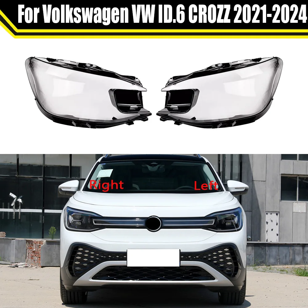 

For Volkswagen VW ID.6 CROZZ 2021-2024 Car Front Headlight Cover Headlamp Lampshade Lampcover Head Lamp Light Covers Lens Shell