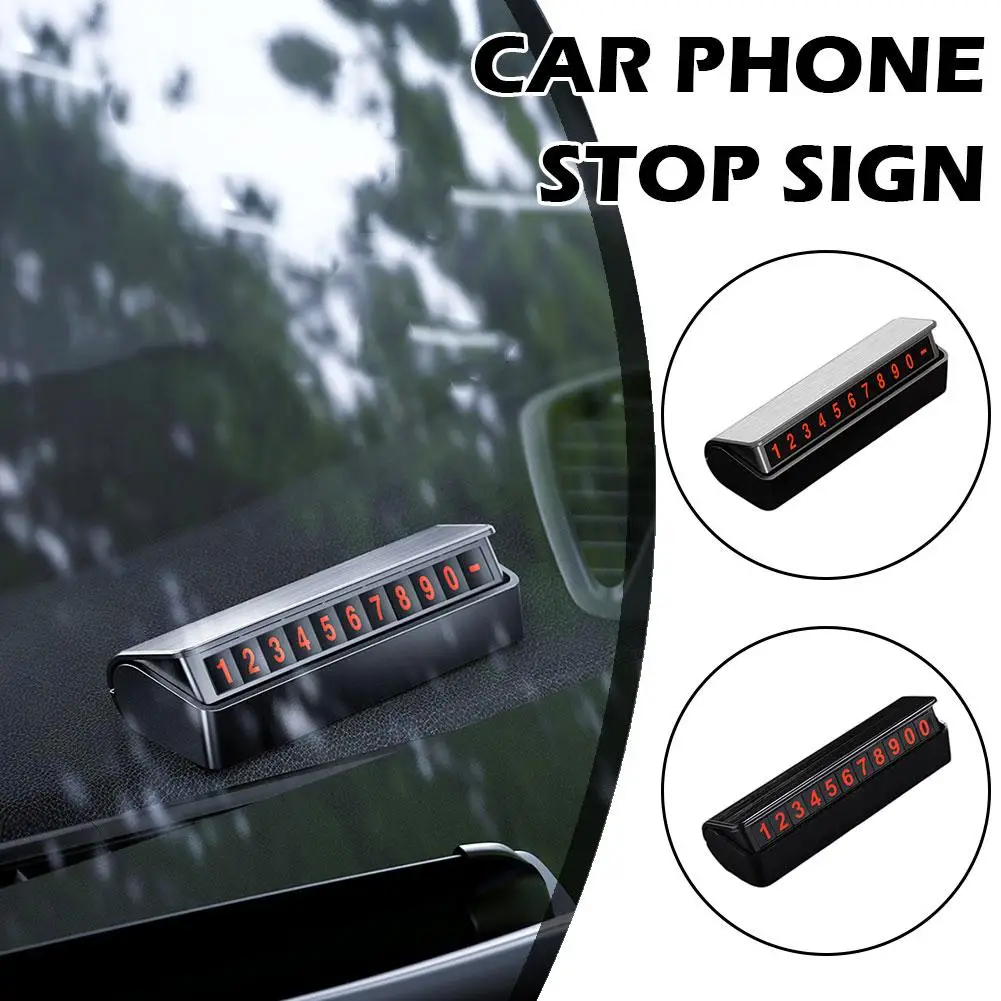 Car Temporary Parking Card Phone Number Car Phone Holder Park Car-styling Interior Stop Sign Car Number Luminous Telephone J5c1