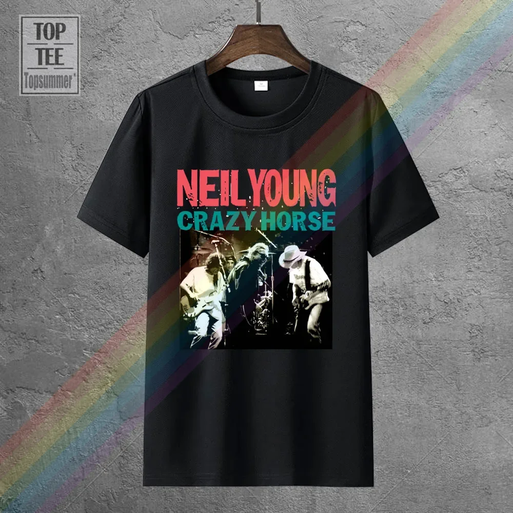 Neil Young Crazy Horse T Shirt Vintage Concert Retro Rock Band Size S To 2Xl New Fashion Mens Short Sleeve Cotton T Shirts