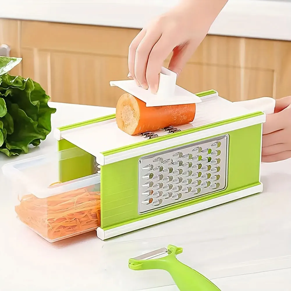 5-In-1 Multifunctional Vegetable Chopper & Slicer - Durable Abs, Perfect For Outdoor Cooking