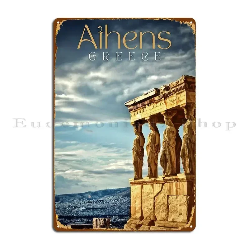 Athens Greece Metal Plaque Poster Garage Garage Cave Designing Designing Tin Sign Poster