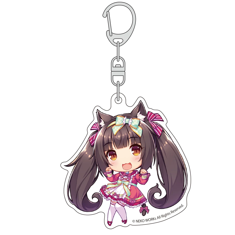 Anime chaud Nekopara acrylique porte-clés pendentif sac voiture porte-clés accessoires téléphone portable acrylique porte-clés décor Fans cadeau