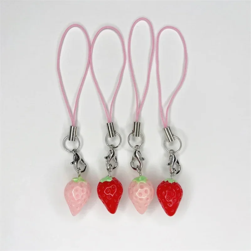 Cute Pink/Red Pastel Fruit Strawberry,Cottage core phone Charm,Mini 3D Charm, Kawaii Phone Charm,Y2K Phone Charm,Gift