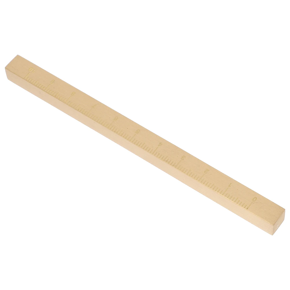 

1pc Vintage Style Copper Paperweight With Scale For Calligraphy Practice Durable Office Desktop Decorative Supplies Metal