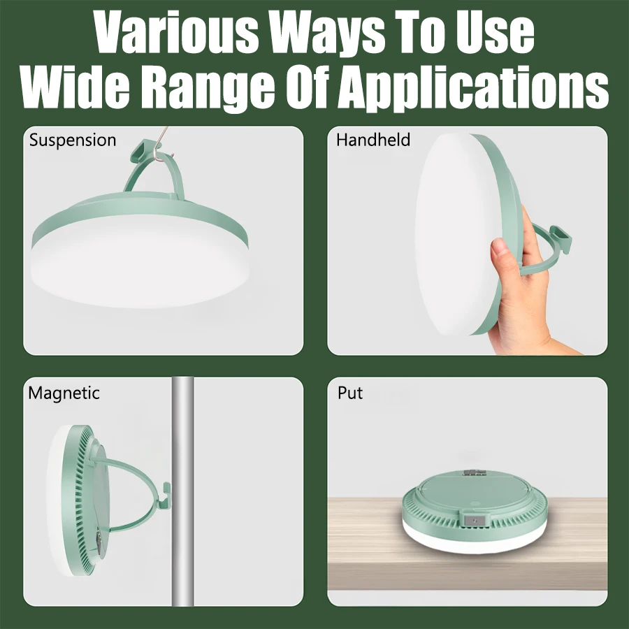 USB Rechargeable LED Camping Lantern Remote Control Portable Camping Torch with Strong Magnet Outdoor Emergency Lantern 4800Mah