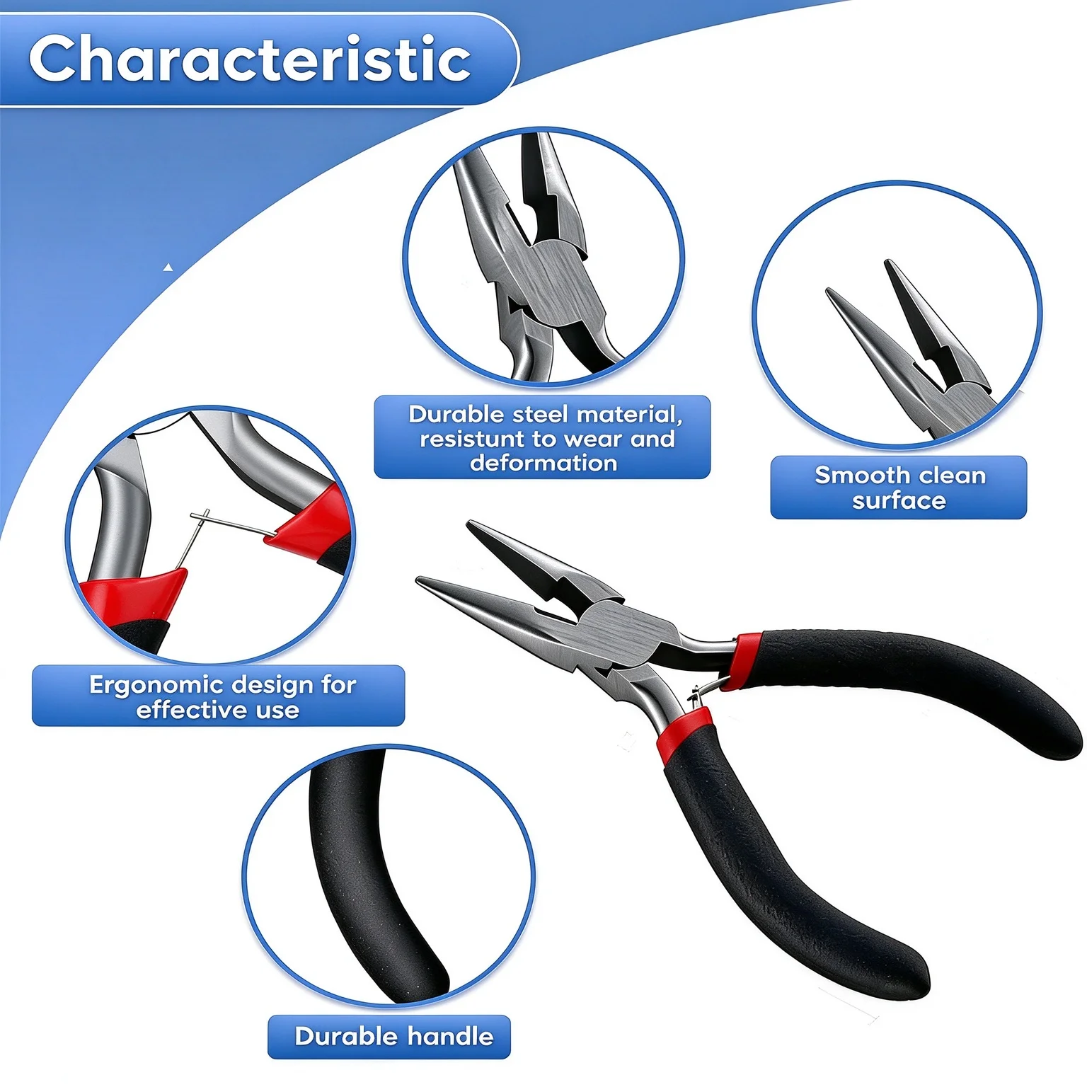 3 Portable Jewelry Making Pliers Round Nose Pliers Needle Nose Pliers and Half Round Pliers DIY Beading Tools for Jewelry Repair