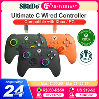 8BitDo Ultimate C Wired XBOX Controller Gamepads PC Xbox Series X S, Xbox One RGB Light Fire Ring Hall Effect Sticks for windows