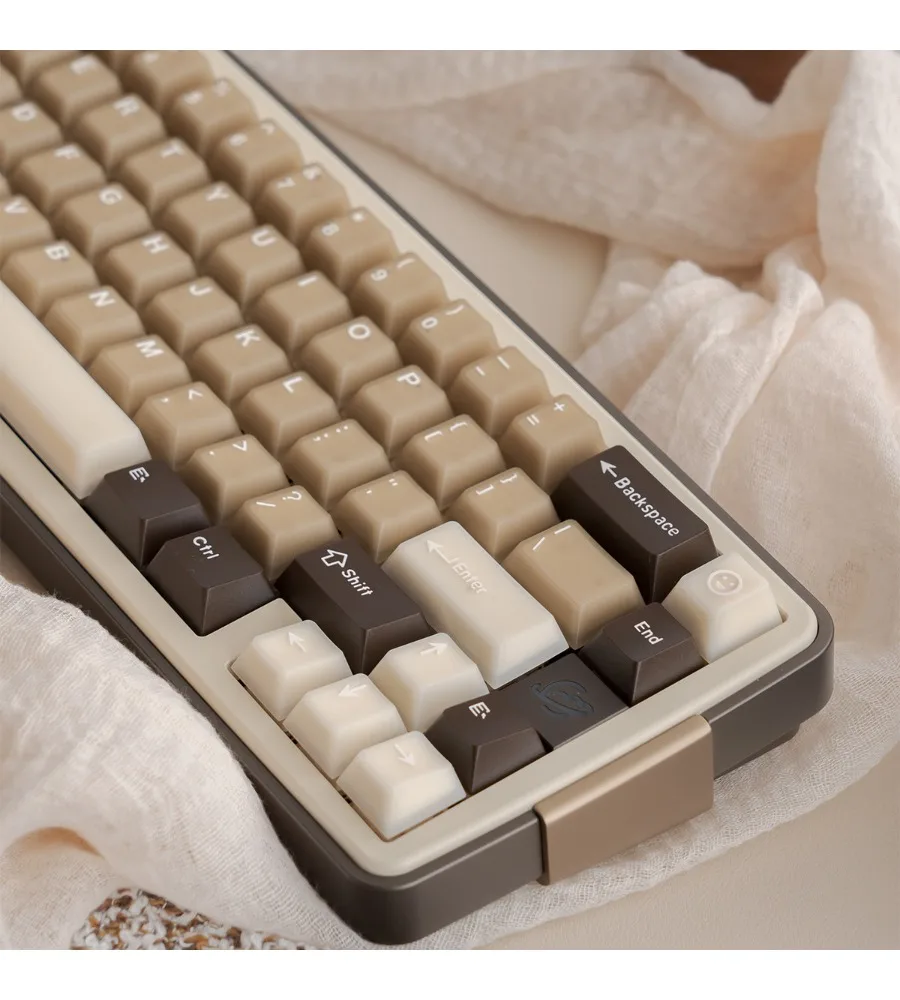 Raw Coconut Latte Semi-transparent Keycap 164 keys PBT + PC two-color customized original Wooting magnetic axis mechanical