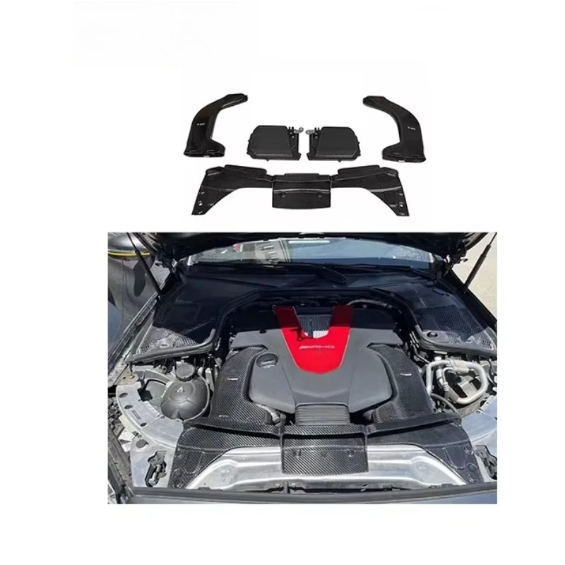 

Автоматические системы двигателя, 100% сухая система впуска холодного воздуха из углеродного волокна для AMG C43 GLC43 W205 M276 3.0T