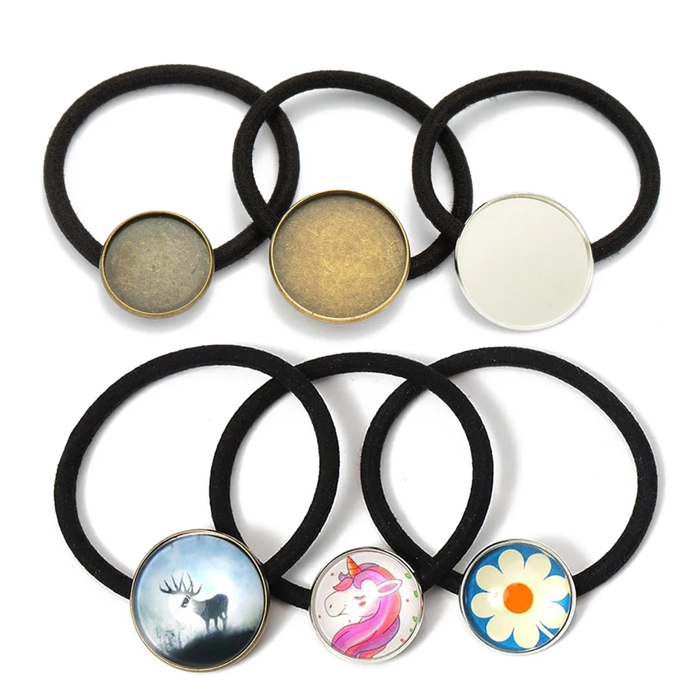 

Аксессуары для волос 10 шт., основа для кабошона, резиновая эластичная лента для рукоделия, кольцо для волос ручной работы, материалы для изготовления ювелирных изделий