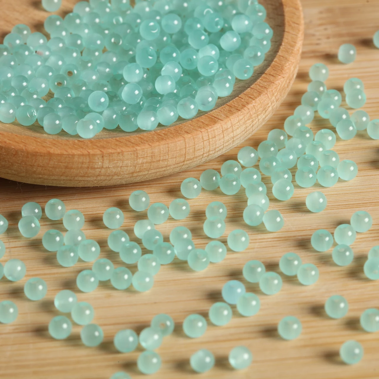 4mm Sea Blue Jade Round Glass Loose Beads For Homemade Bracelet Earring Necklace DIY Beading Material Jewelry Accessories