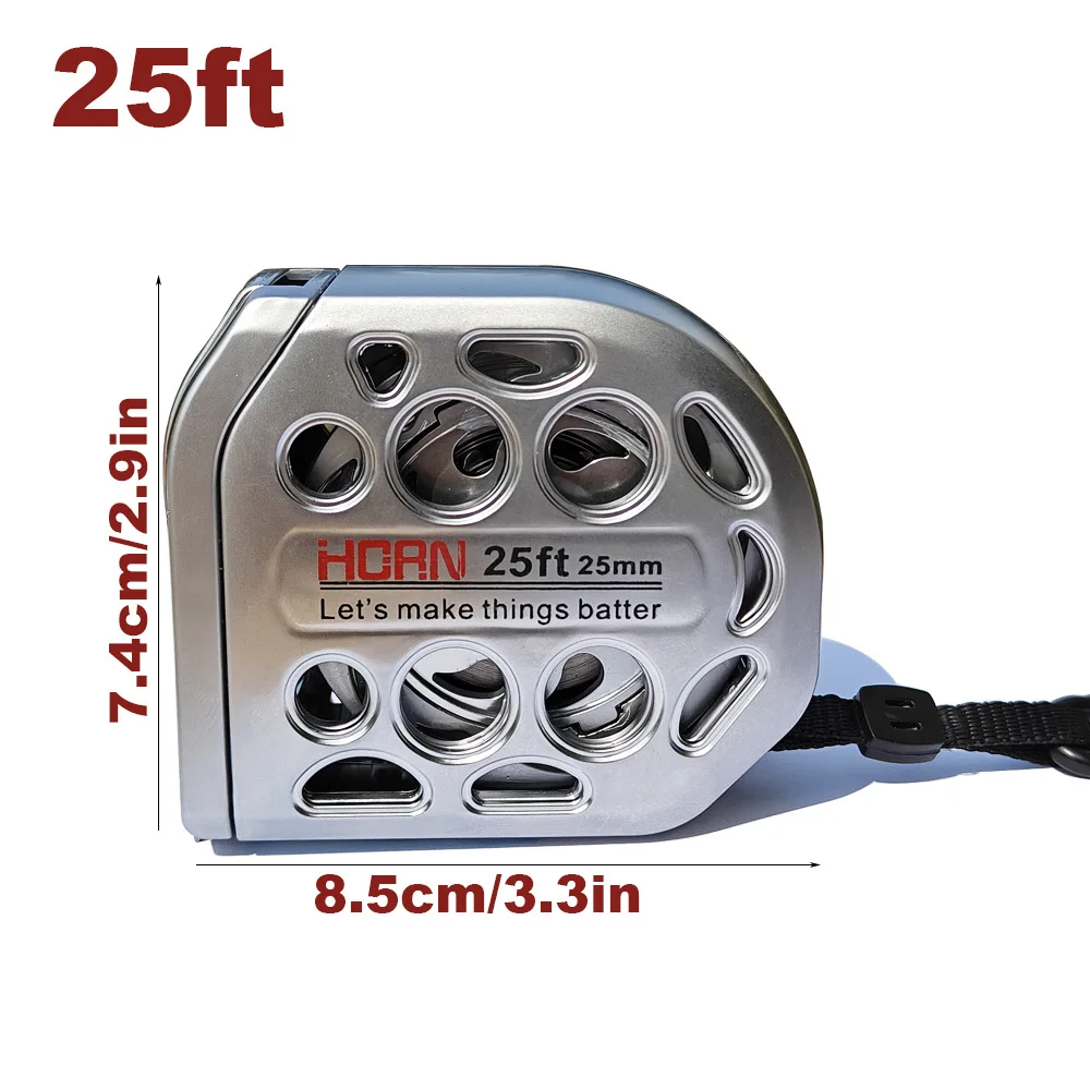 16ft/25ft Stainless Steel Tape Measure Anti-Rust | Hollow Lightweight Retractable | Precision Woodworking/DIY Tools