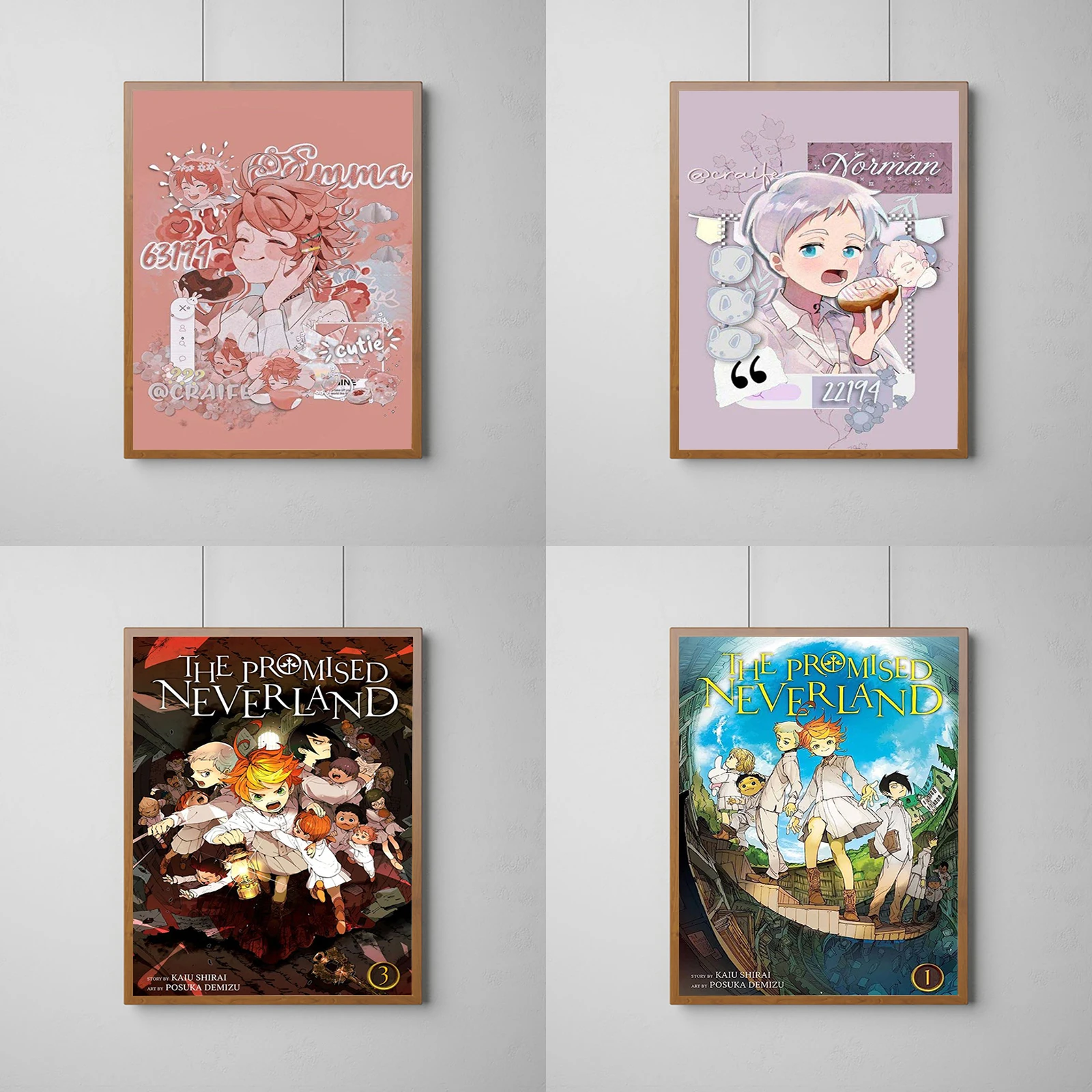 The Promised Neverland Anime Poster Wall Decoration for Home Decorations Decorative Painting Canvas Cute Room Decor Art Posters