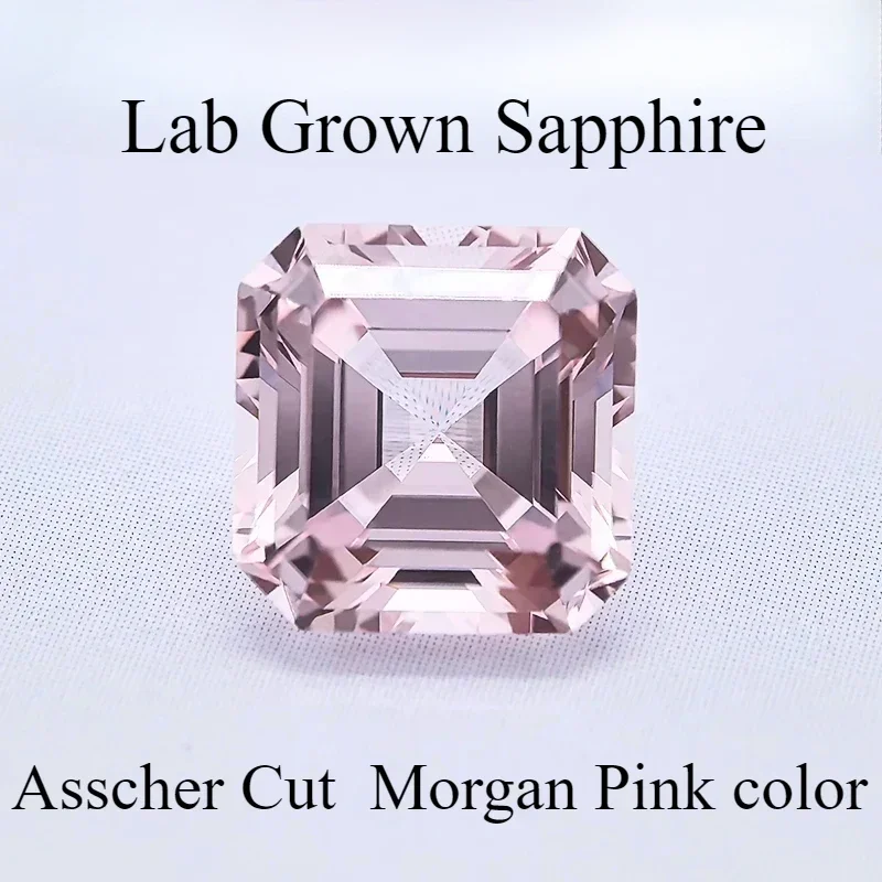 

L-лабораторный выращенный сапфир Asscher Cut Morgan Pink VVS1 Подвески Драгоценный камень DIY Усовершенствованные материалы для изготовления ювелирных изделий SelectableCertificat