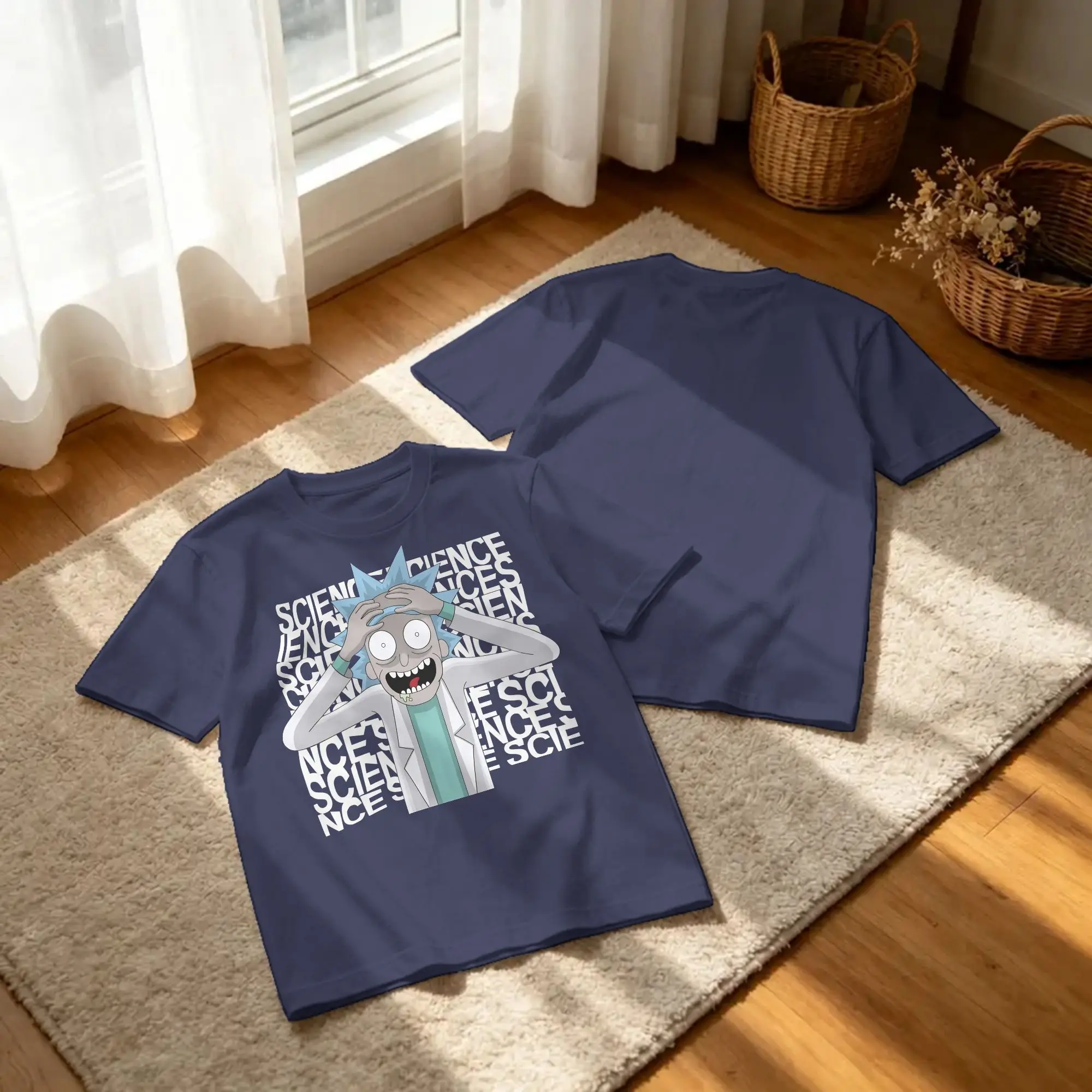 Men Women Genius R-Rick and M-Morty T Shirts  Pure Cotton Tops Novelty Short Sleeve Crew Neck Tees Printed T-Shirt