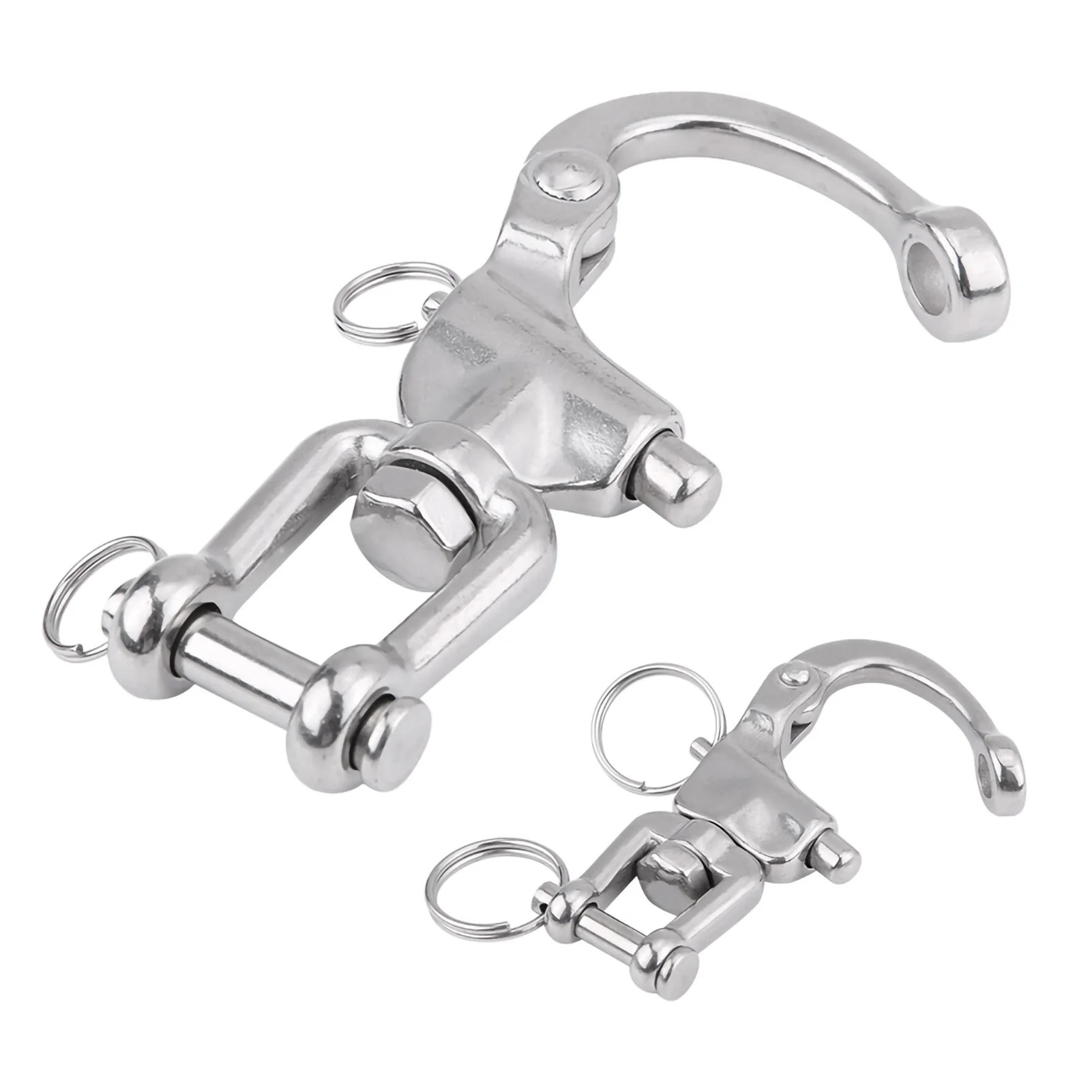 316 Stainless Steel Jaw Swivel Snap Shackle for Sailboat Spinnaker Halyard
