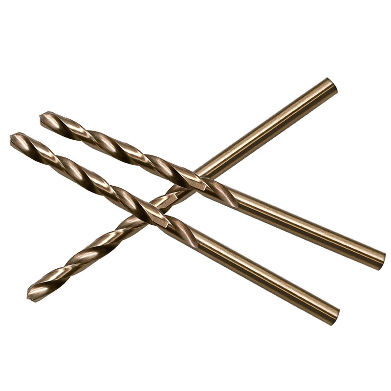 10pcs Titanium Coated Cobalt Drill Bits HSS High Speed Steel Drill Bits Set Tool Multi Function Metal Drills Power Tools Woodwor