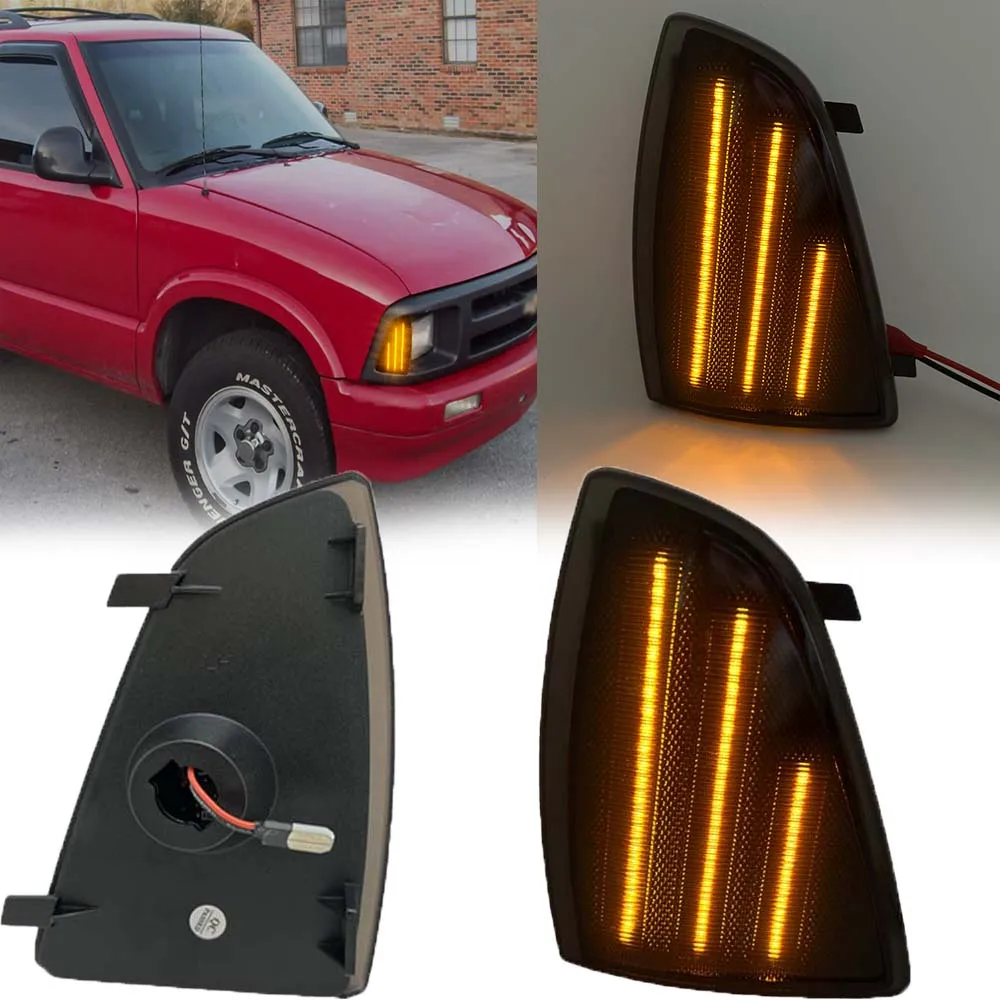 

For Chevrolet S10 Pickup Truck S10 Blazer 1994-1997 Front Bumper LED Side Marker Light Turn Signal Lamp No Error Stop Lamp