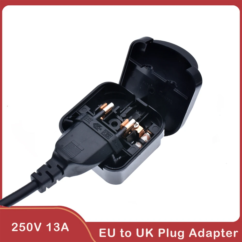 EU to UK plug adapter box type round two pins convert to 3 pins conversion electric power plug Shaver plug with fused 13A