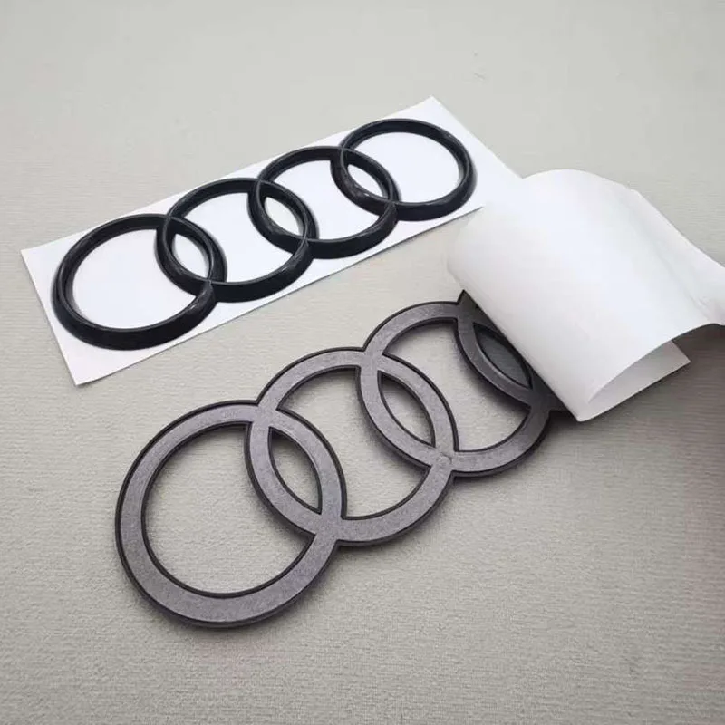 1 قطعة 192 مللي متر 4 خواتم ABS كروم الأسود سيارة جذع شارة شعار مائي شعار ملصق اكسسوارات لأودي A1 A3 A5 A4 S3 S4 TT RS3 RS5