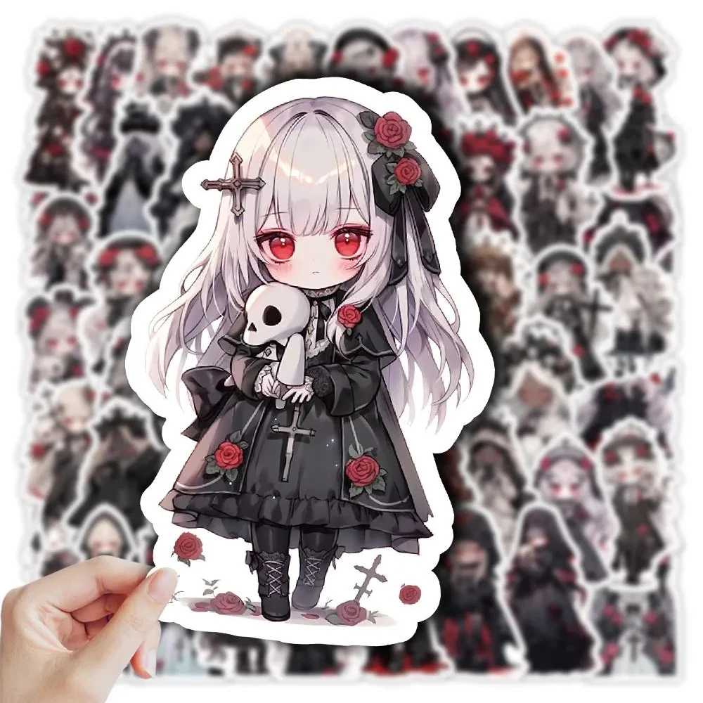 10/30/60pcs Anime Meisjes Goth Heks Rose Girl Stickers Waterdicht Cool Graffiti Skateboard Laptop Motorfiets Vinyl Horror sticker