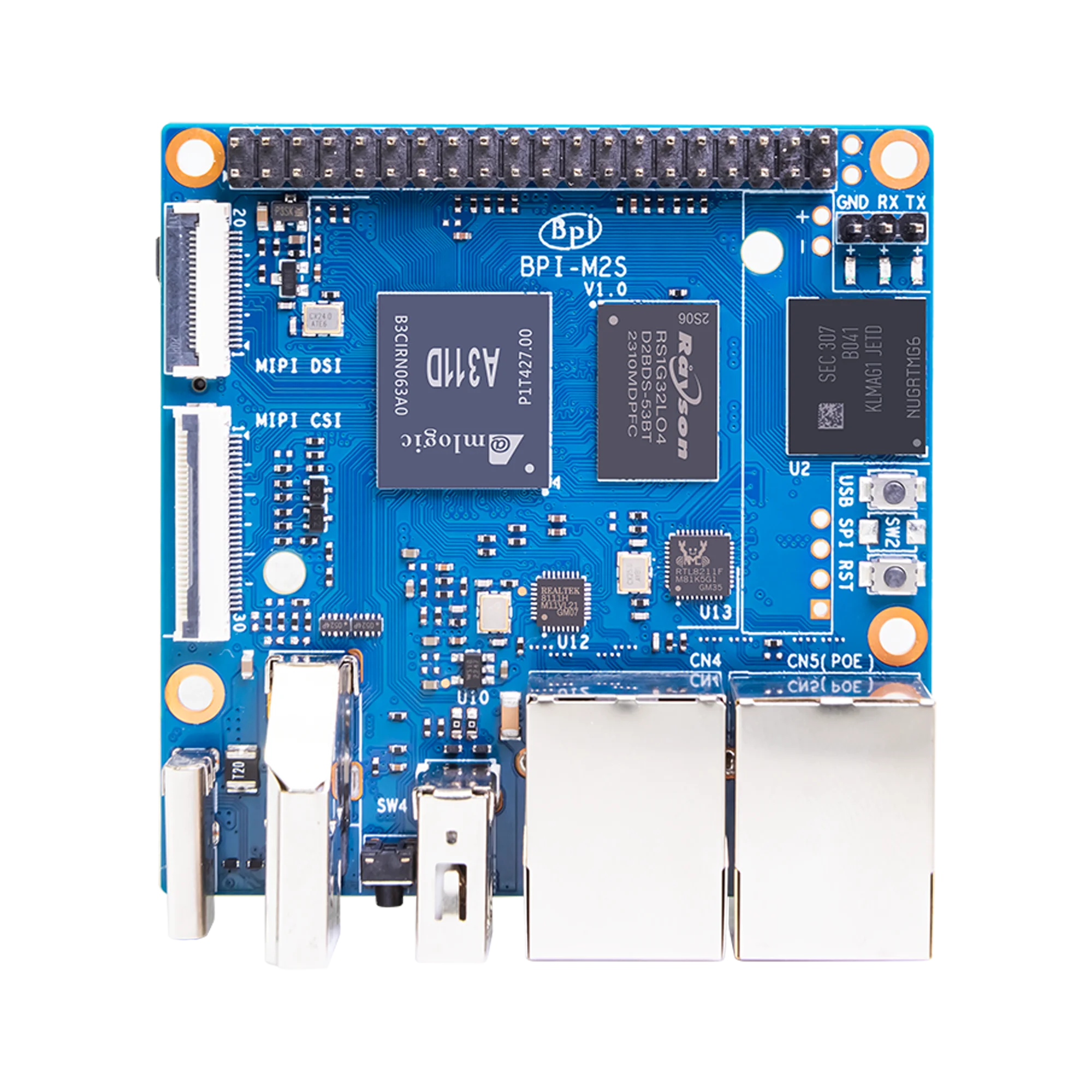 Banana Pi BPI-M2S With Case Power SoC Amlogic A311D And S922X Hexa-core 4GB LPDDR4 RAM 16GB eMMC Video HDMI 2.1 4Kp60 OS Android