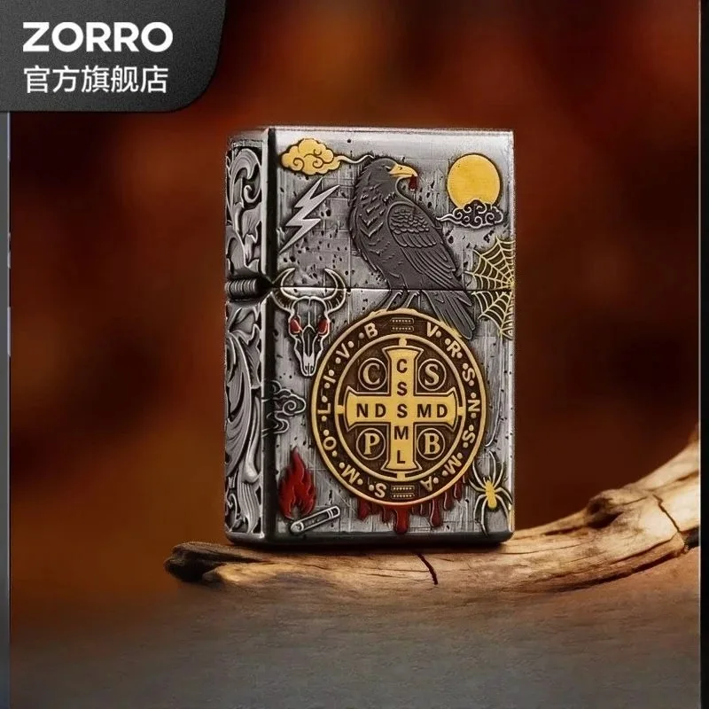 

Новая керосиновая зажигалка ZORRO Zorro's New Crow Constantine, персонализированная, креативная, с тиснением в стиле брони, ретро, мужской подарок