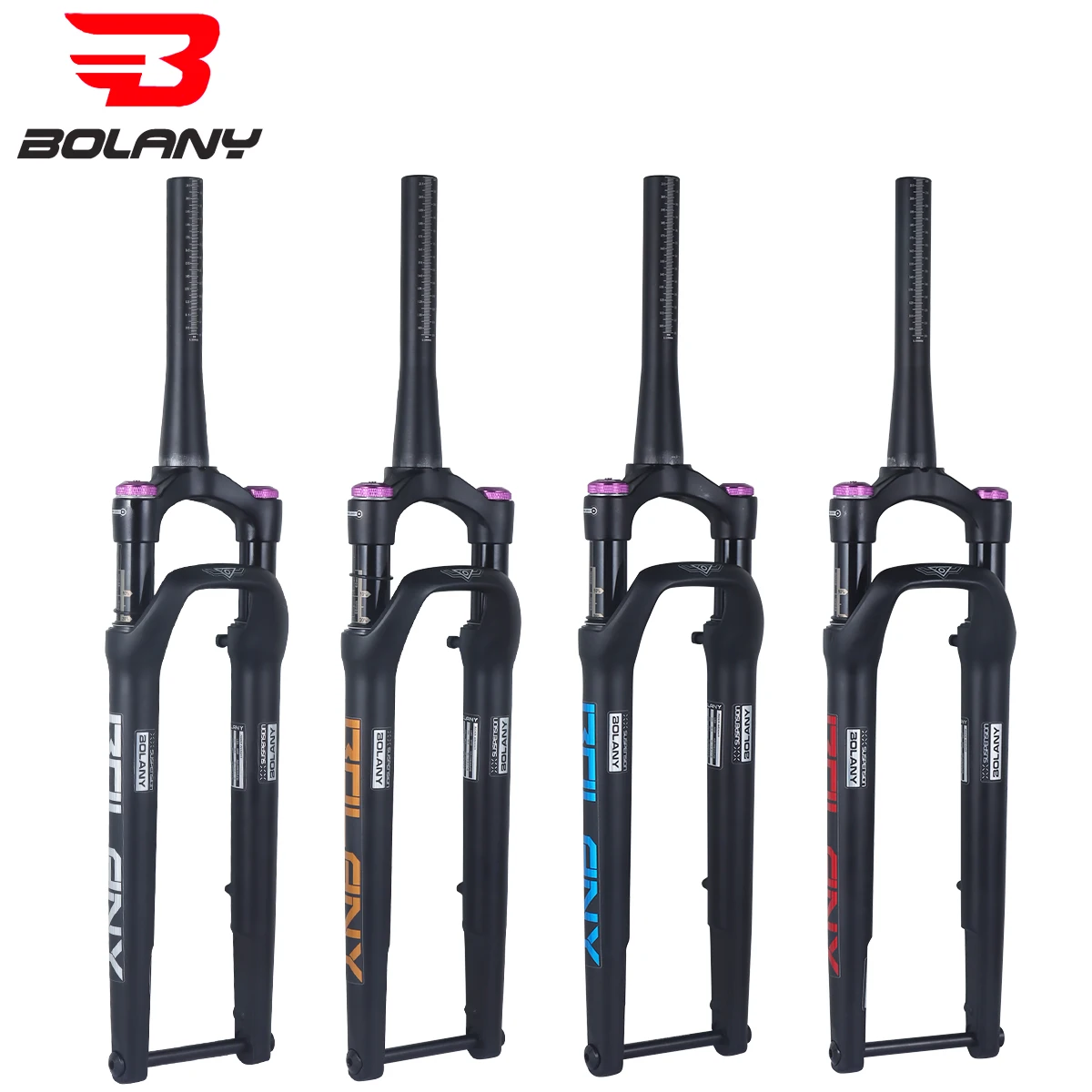 BOLANY Road Bicycle Air Fork 60mm Travel 700C Off-Road Disc Brake Air Suspension Manual Lock 100*12mm Thru Axle Bike Shock