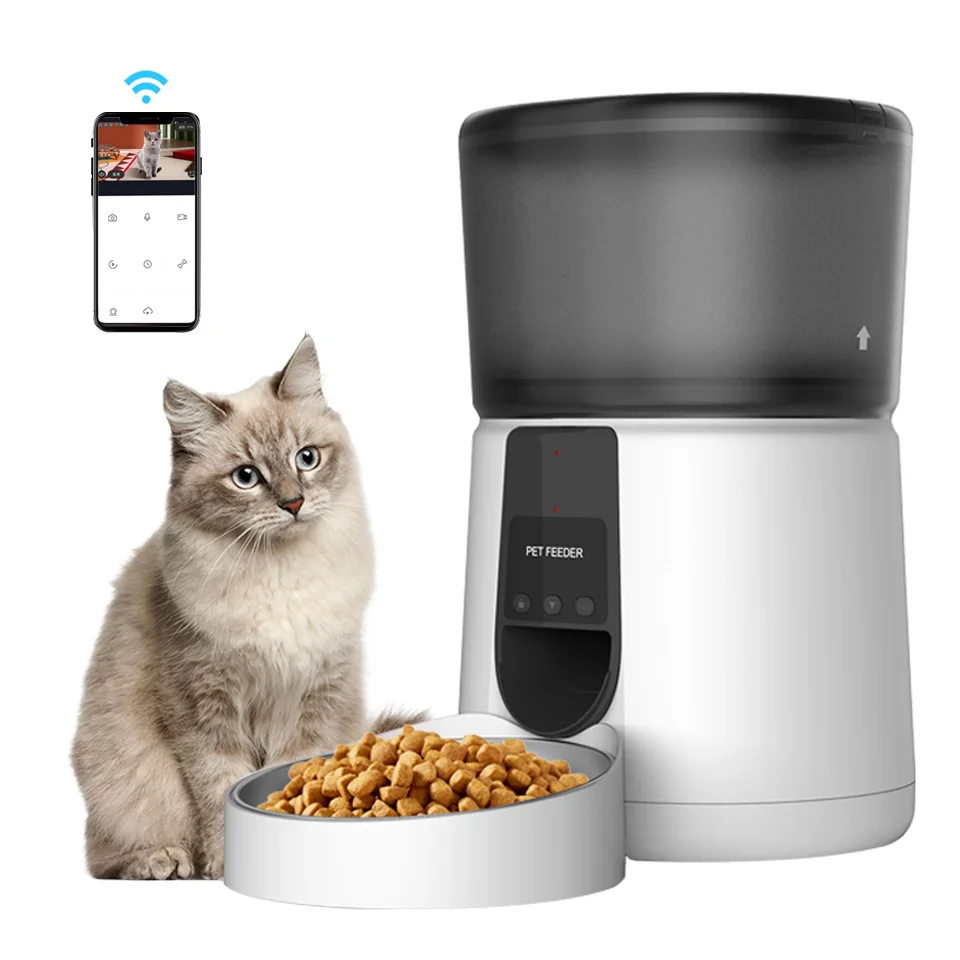 

Cat Dog Automatic Smart Remote Control Auto Automatic Pet Cat Dog Bowl Timed Pet Feeder Wifi Video