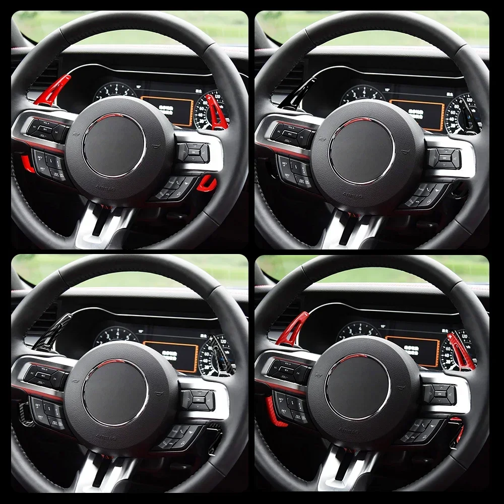 Car Steering Wheel Paddle Shifter Cover ABS Trim for Ford Mustang 2015 2016 2017 2018 2019 2020 2021 2022 2023 Auto Accessories - view 5