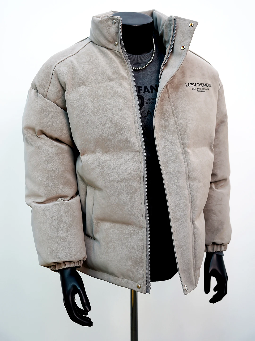 

Мужская зимняя куртка в стиле ретро: американский замшевый хлопок, утепленная, с воротником-стойкой, модная, теплая