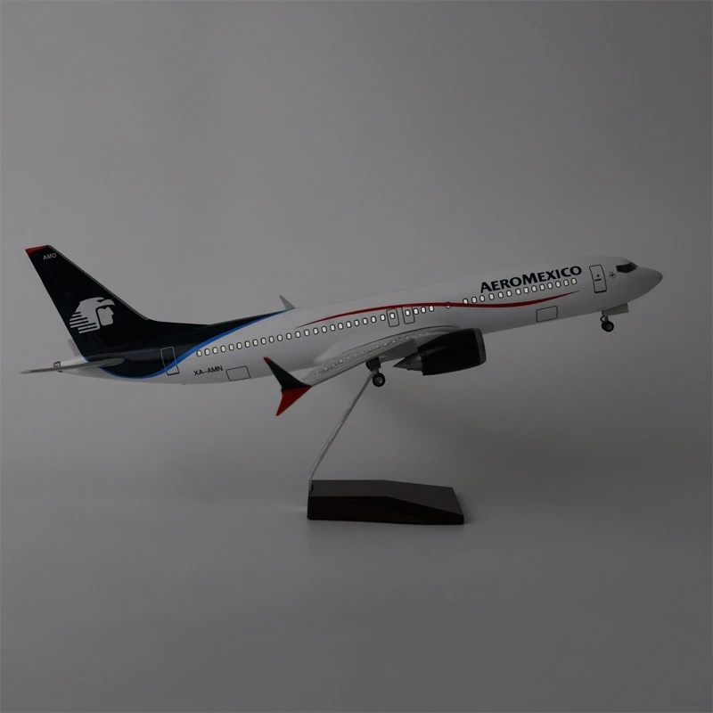1:85 Scale 47CM B737 Model AEROMEXICO Mexico Airways With Base Landing Gears Aircraft Resin Plane Model For Collection Gift