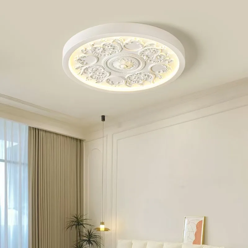 Mid Century Modern LED Ceiling Light Palace Relief Ceiling Light Art Deco Bedroom Dining Room Lights Home Lighting Fixtures