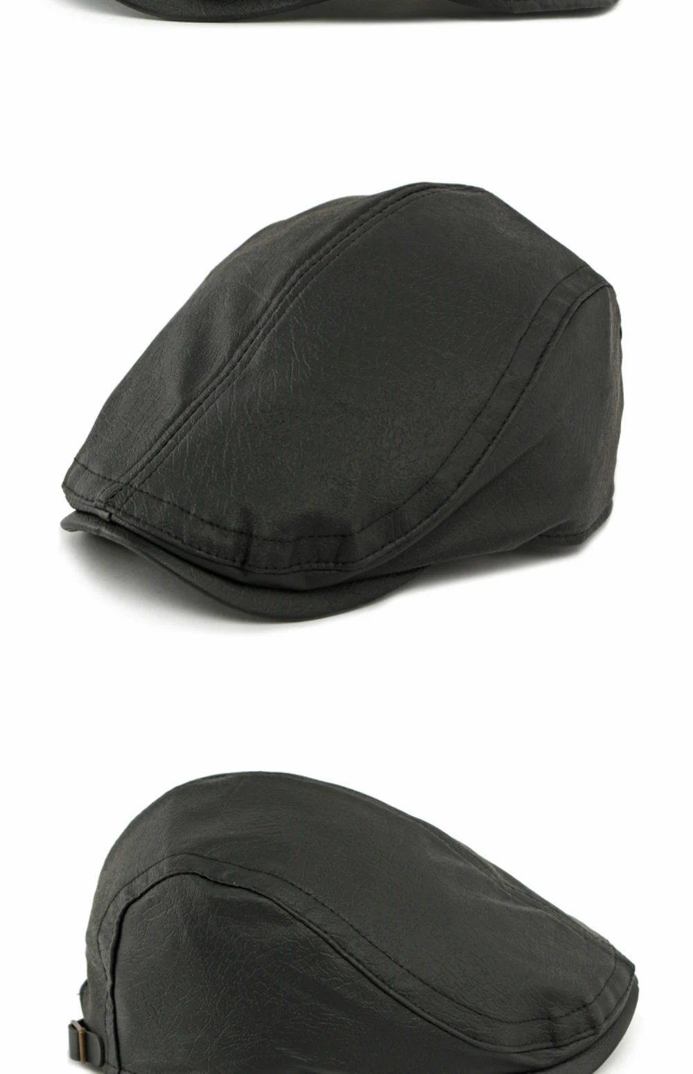 HT4867 Herren- und Damen-Baskenmütze, Vintage-Künstlermütze, Unisex, verstellbar, flache Mütze für Herbst und Winter, PU-Baskenmütze – Detail 14