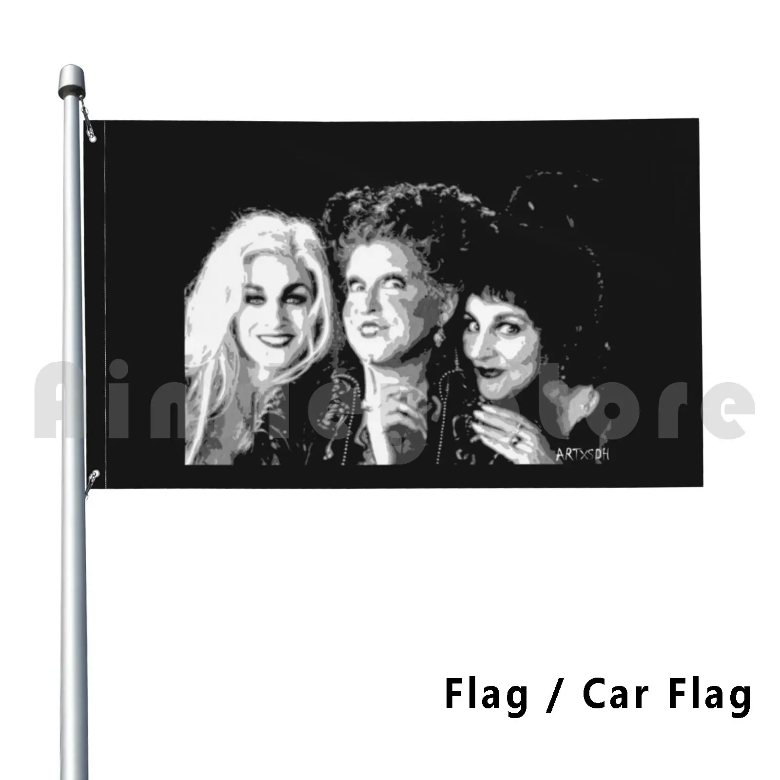: Sanderson Sisters Outdoor Decor Flag Car Flag Pop Art Pop Culture Sanderson Sisters