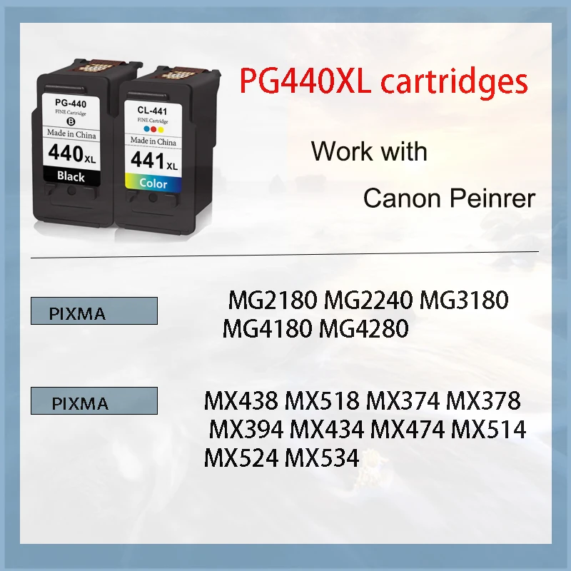 Vilaxh PG 440 PG440XL CL 441 Compatible Ink Cartridge for Canon PG440 CL441 440XL 441XL 4280 MX438 518 378 Printer