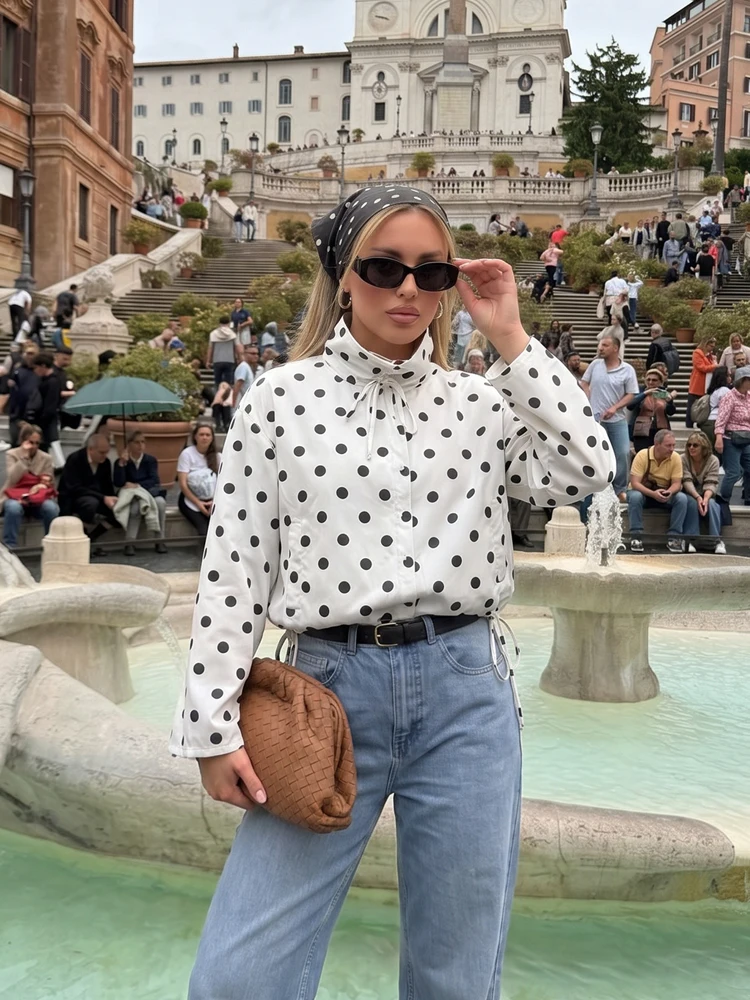 Damska kurtka w kropki ze sznu – Vintage Fashion Looks recenzja i cena