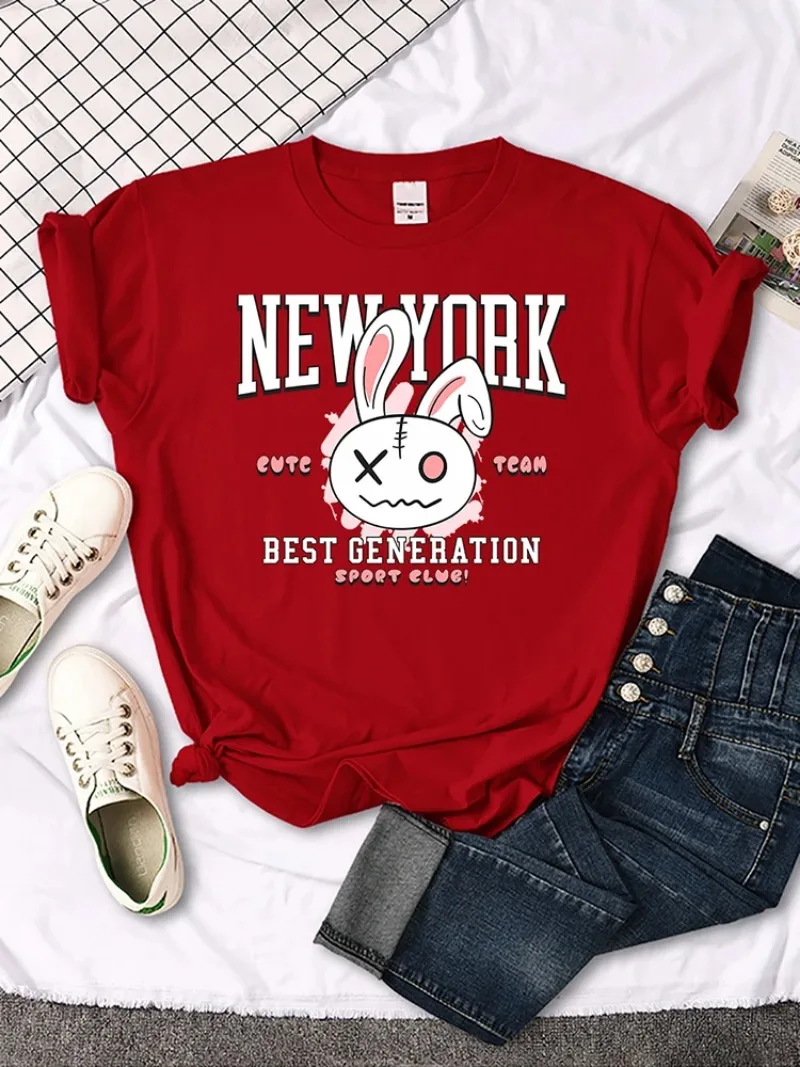 Summer Essentialtee Top Harajuku Sport Softt-Shirt New York Best Generation Tee Shirt Round Neck Street T-Shirts Loose