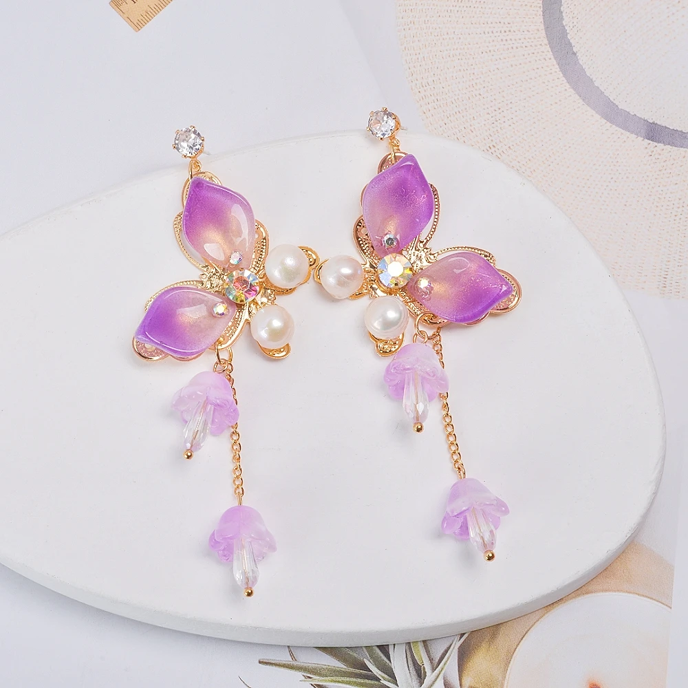 Big Fringed Dangle Flowers Earring Pendientes Exaggrated Long Tassel Earrings Thread Statement Drop Earrings