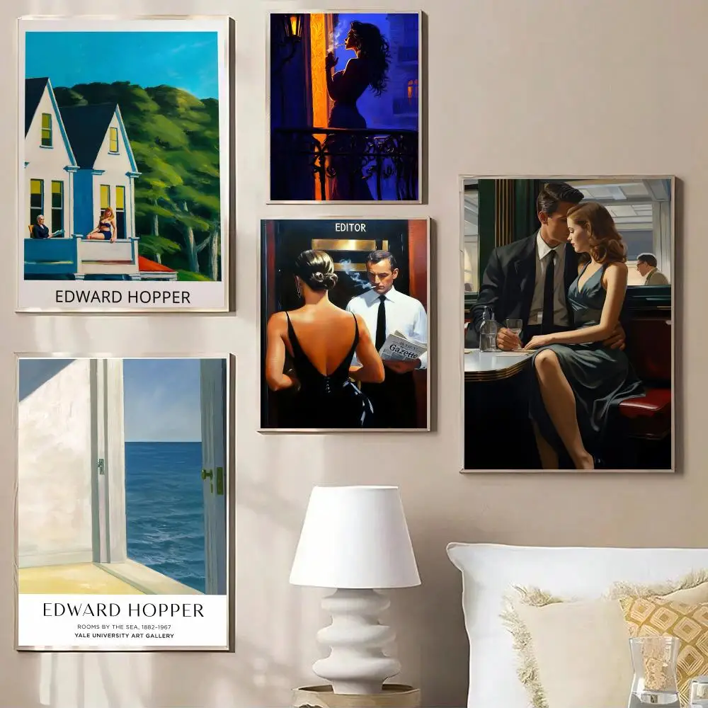 Painter E-Edward H-Hopper Poster Modern Minimalist Wall Art Prints for Bedroom Living Room Room Decor Aesthetic Gift