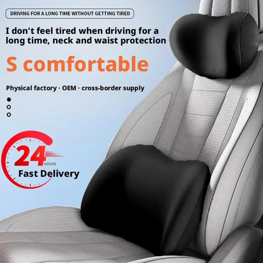 

Car Universal Headrest Lumbar Memory Foam Cervical Lumbar Support Car Headrest Backrest Pillow Office Car Interior Accessories