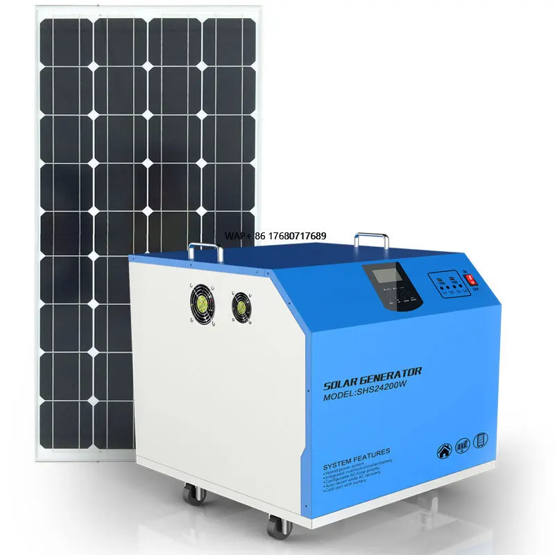 

1000W 1600W Movable Hybrid Mini Solar System Kit Home Solar Generator System Outdoor Camping Fan TV