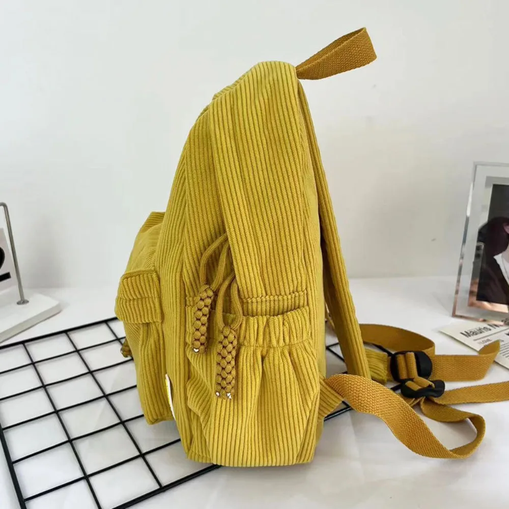 

Fashion Solid Color Corduroy Backpack Handbag Rucksack Small School Bags Small Casual Student Book Bags Women