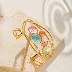 Loe |Metal Flower Design Bracelet Women Stainless Steel Romantic Jewelry Gold Color Fashion Style 2025