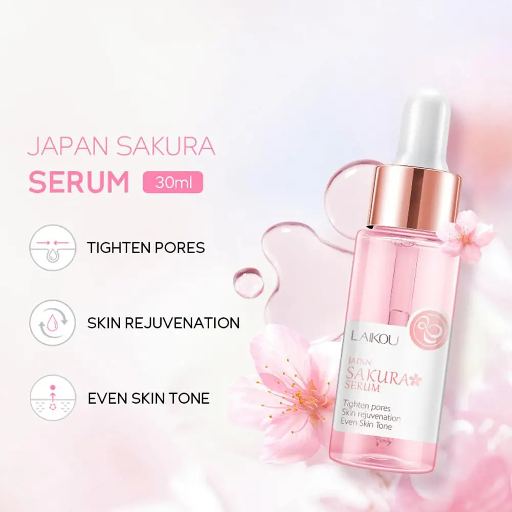 Sérum visage Sakura à l'acide hyaluronique, anti-âge, lifting, rétrécissement des pores, hydratant, éclaircissant, soins de la peau