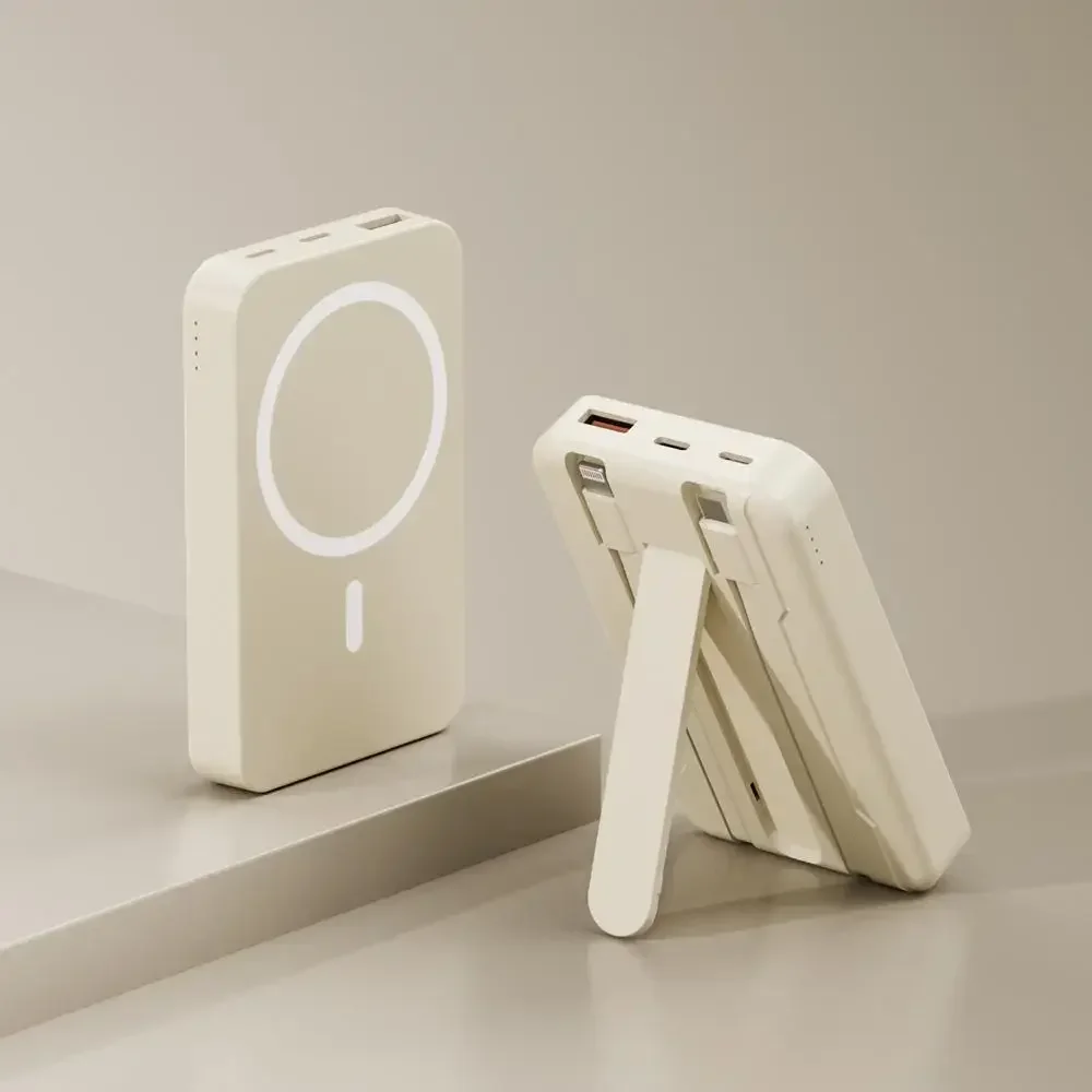 Para iPhone 12-17 Pro indispensável! Banco de potência magnético de 10000mAh: carga sem fio dobrável + display LED, silicone compacto!