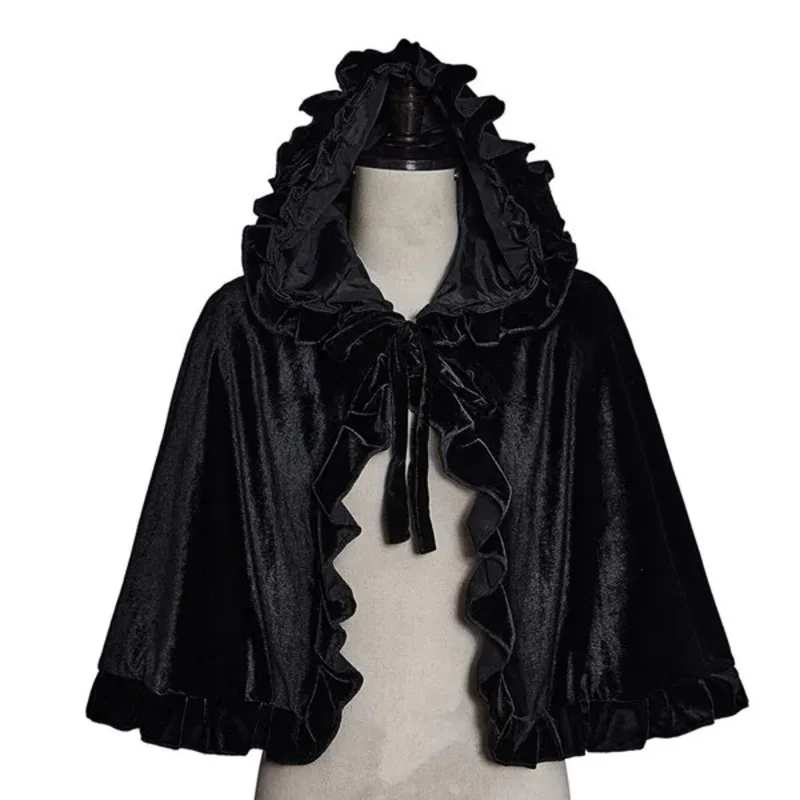 

Gothic Cloak Medieval Cosplay Victorian Steampunk Costume Lolita Steampunk Collar Capelet Women Cape Halloween Carnival Dress Up