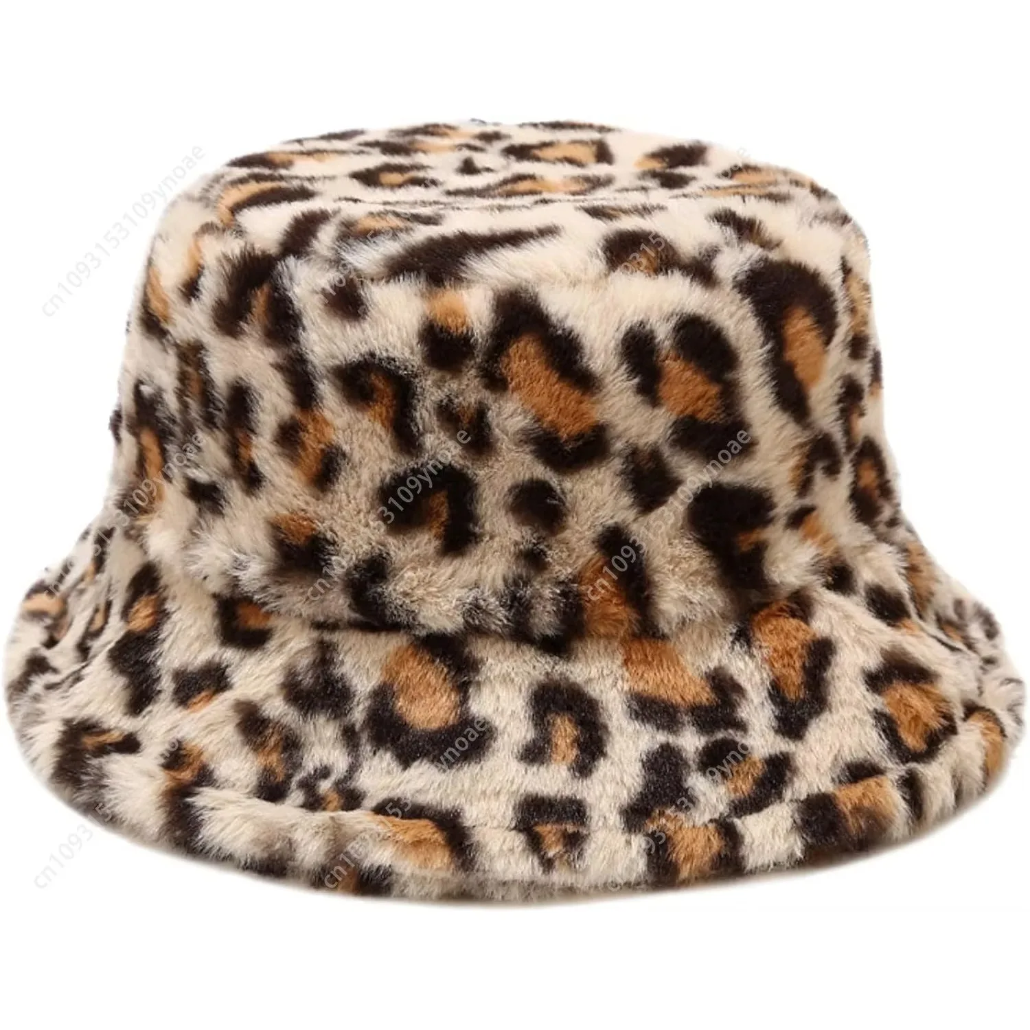 

Leopard print Furry Bucket Hat Fluffy Winter Warmer Fisherman Cap Man Women Outdoor Hats Activies Unisex Fit Adjustable